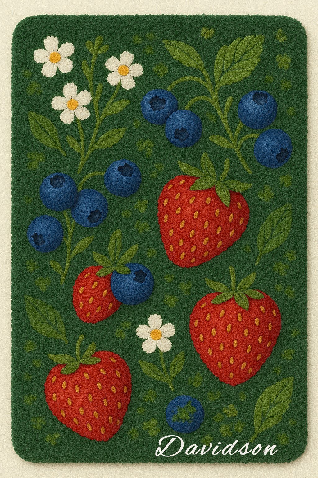 Personalisierter Wollteppich mit Namen – Waldbeeren