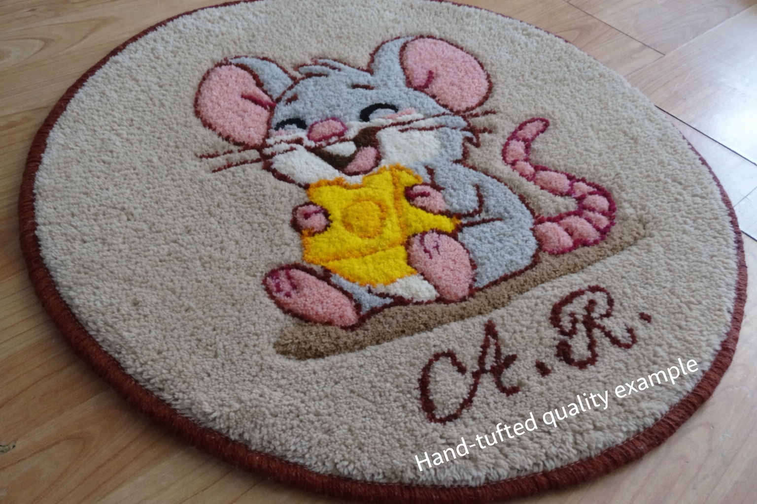 Personalised Wool Rug – Mouse Design
