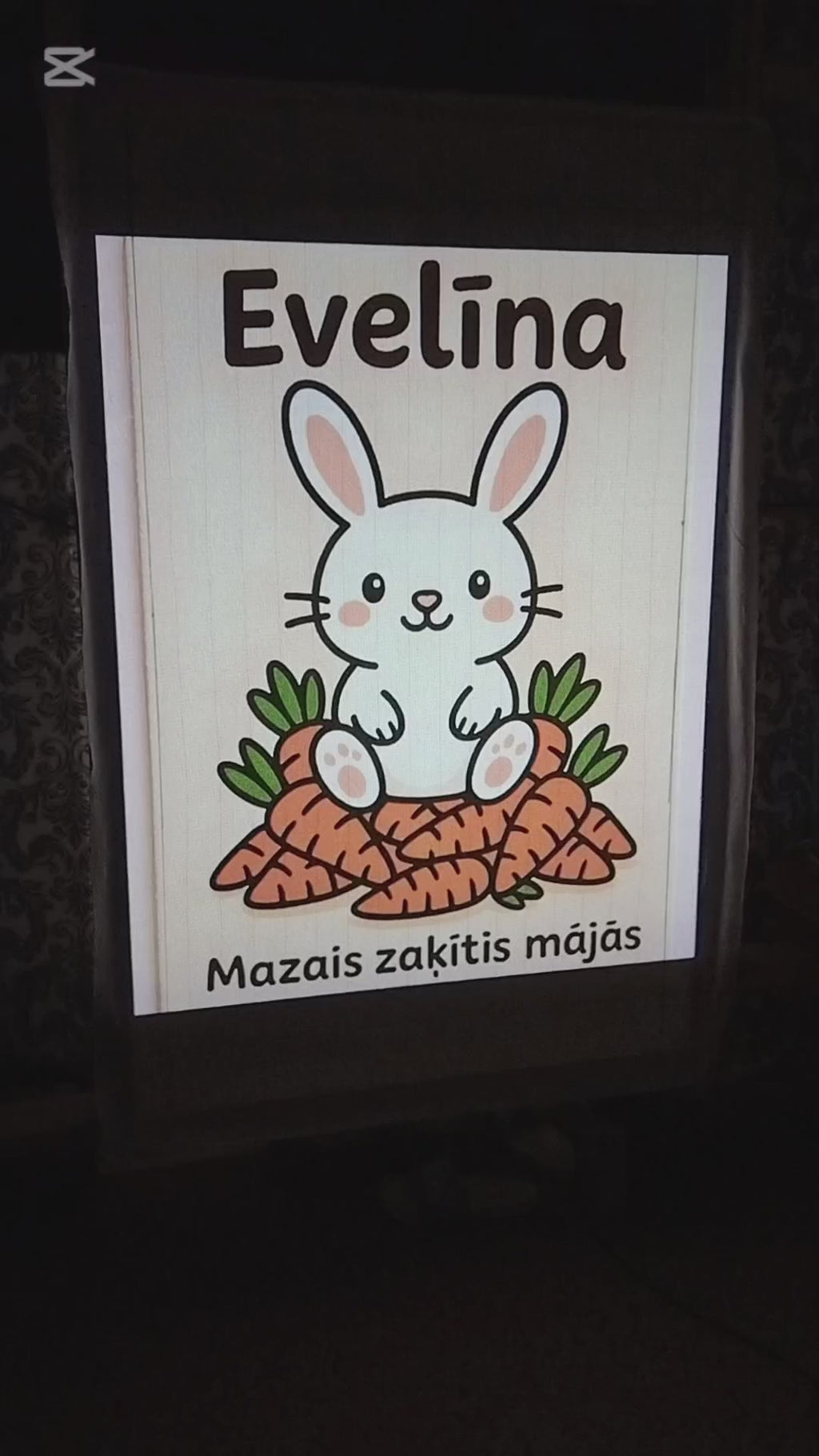 Personalizēts vilnas paklājs ar vārdu un teicienu – Trusis