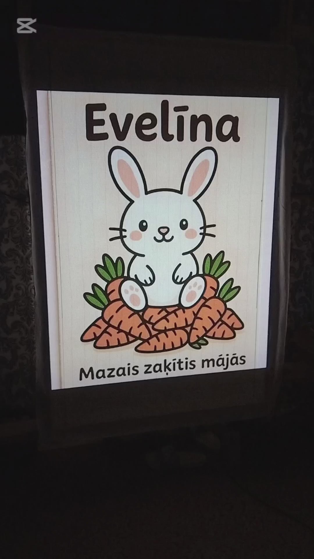 Personalizēts vilnas paklājs ar vārdu un teicienu – Trusis