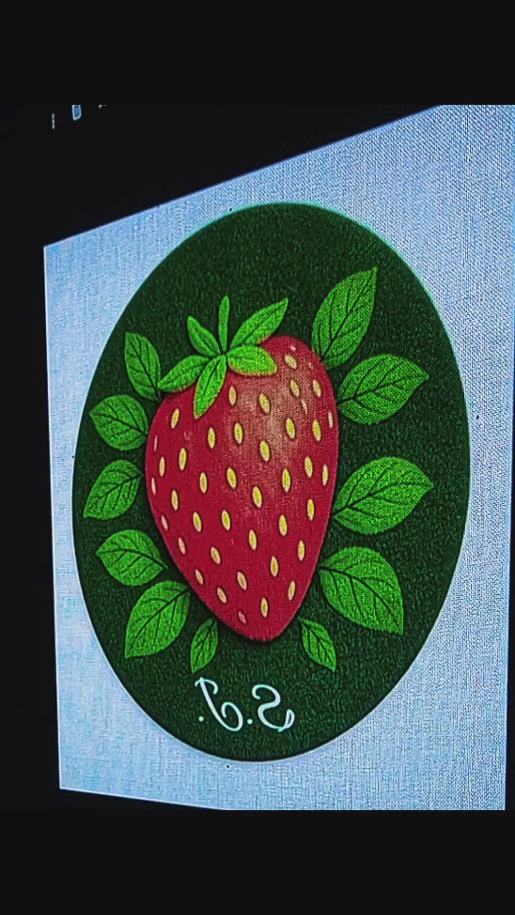 Personalised Wool Rug with Initials – Strawberry Design