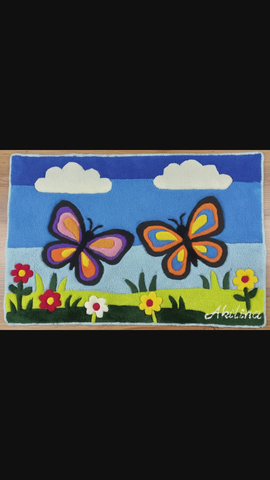 Personalised Wool Rug – Butterfly Design