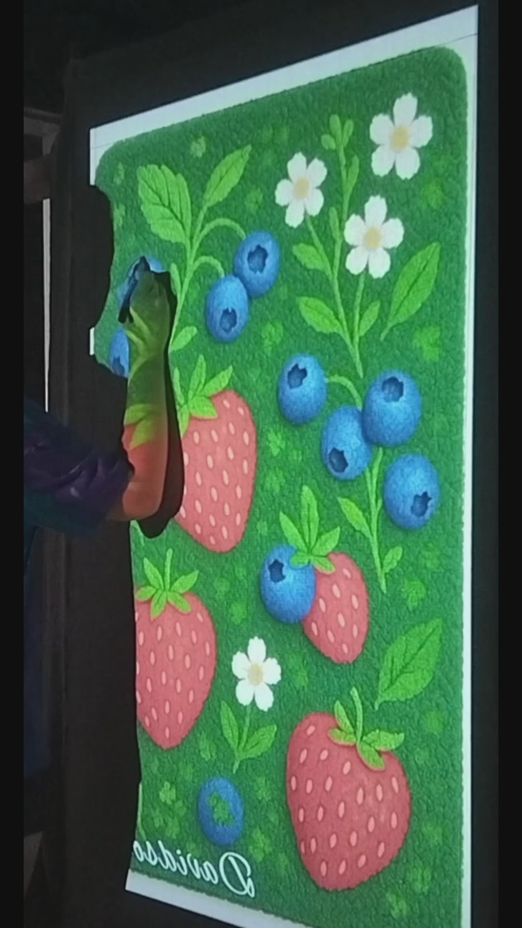 Personalisierter Wollteppich mit Namen – Waldbeeren