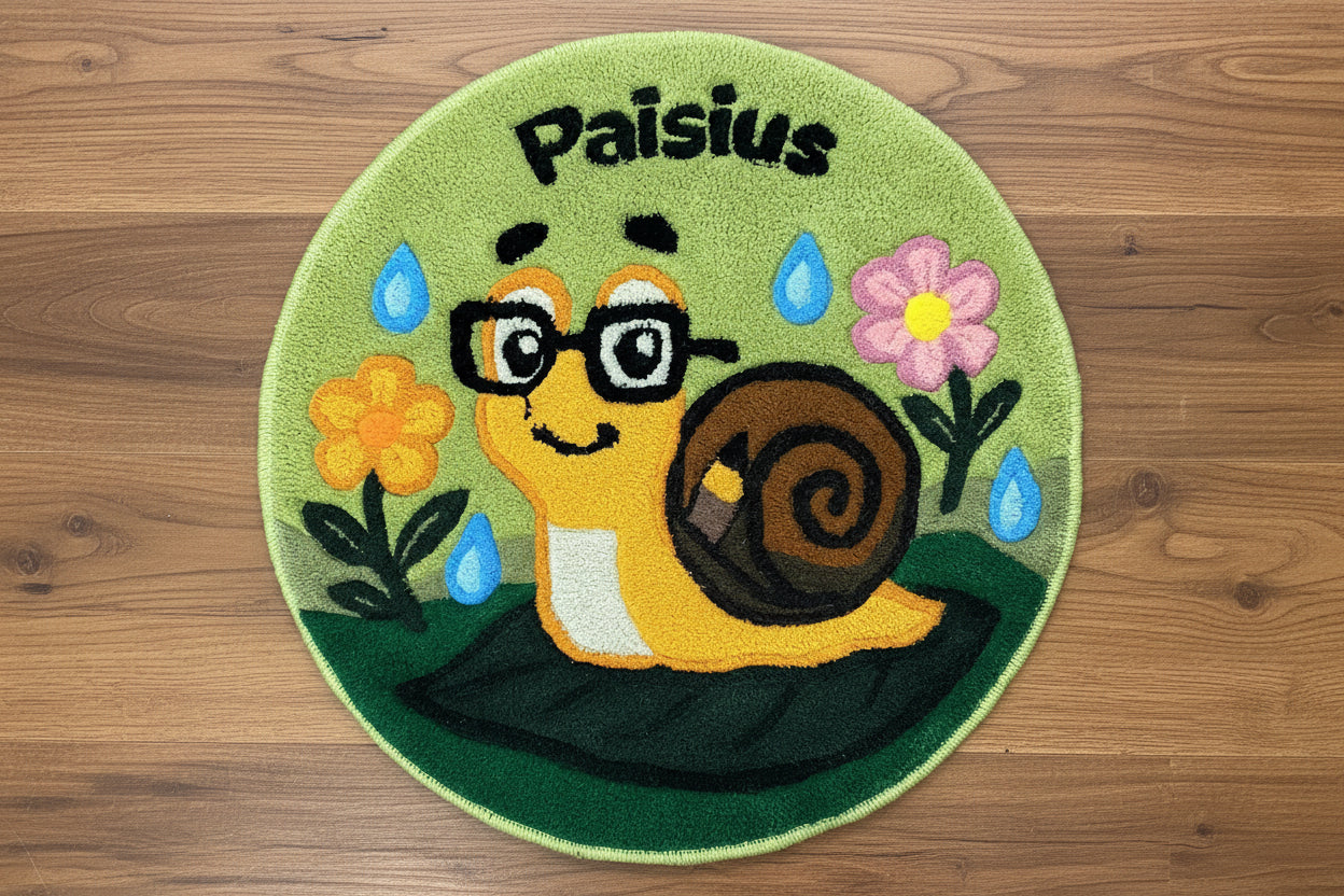 Personalised Wool Rug – Snail Design