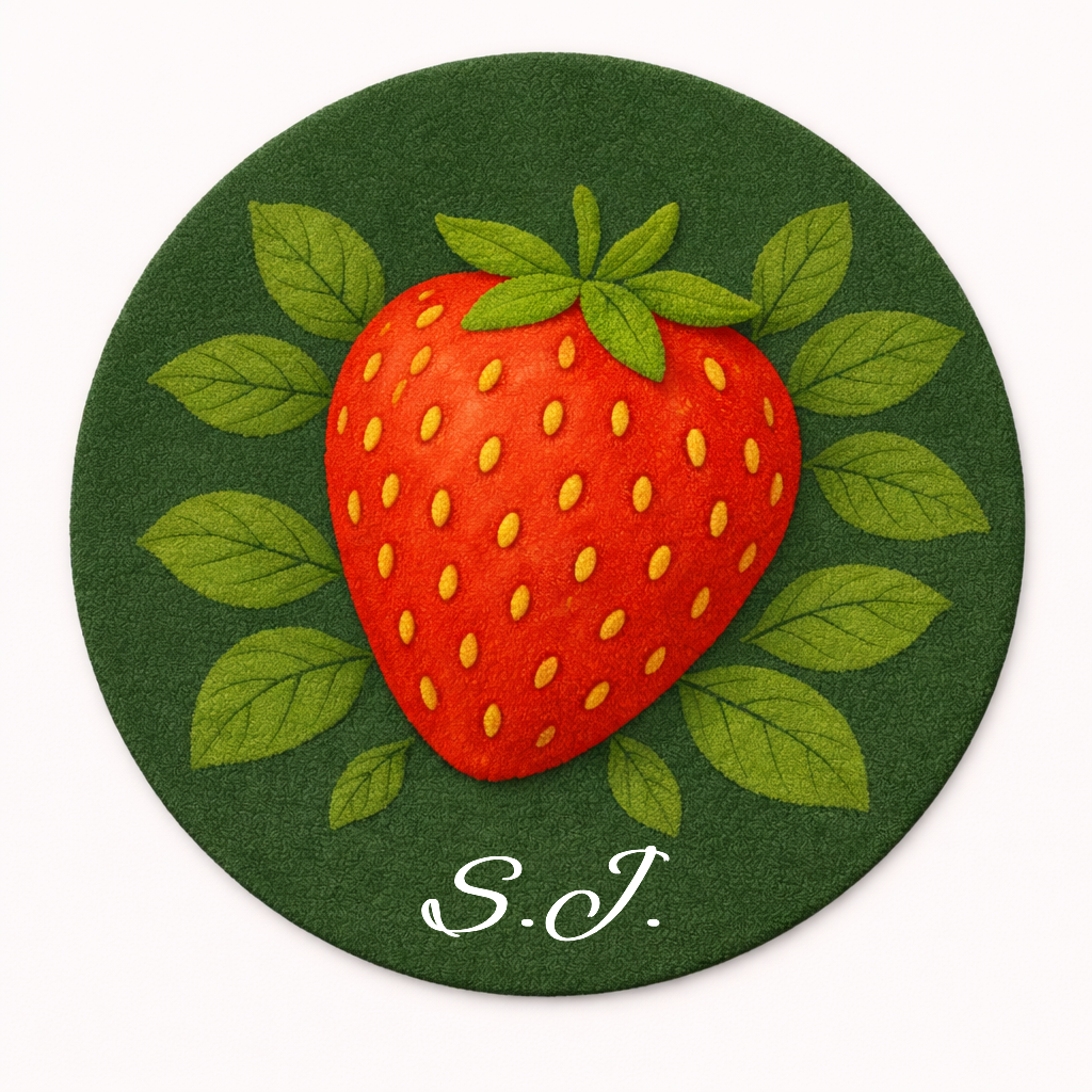 Personalised Wool Rug with Initials – Strawberry Design